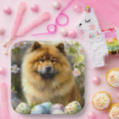 Chow Chow mit Ostereier Urlaub Pappteller (Party)