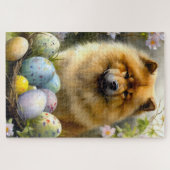 Chow Chow mit Ostereier Urlaub Puzzle (Horizontal)