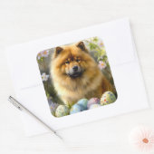 Chow Chow mit Ostereier Urlaub Quadratischer Aufkleber (Umschlag)