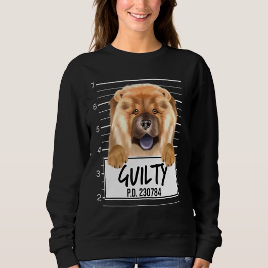 Chow Chow Mugshot Guilty Dog Sweatshirt (Vorderseite)