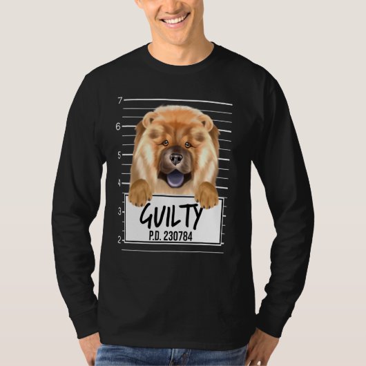 Chow Chow Mugshot Guilty Dog T-Shirt (Vorderseite)