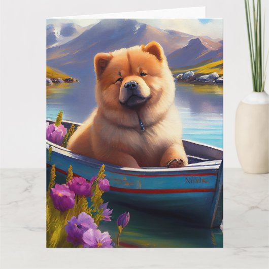 Chow Chow on a Paddle: Ein Landschaftliches Abente Karte (Vorderseite)