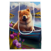 Chow Chow on a Paddle: Ein Landschaftliches Abente Mittlere Geschenktüte (Rückseite)