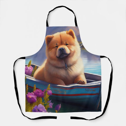 Chow Chow on a Paddle: Ein Landschaftliches Abente Schürze (Vorderseite)