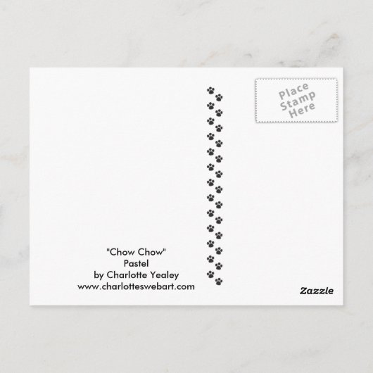 Chow Chow Original Hund Postkarte (Rückseite)