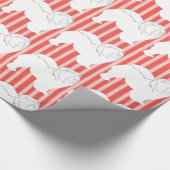 Chow-Chow Packpapier Streifen aus weißer Silhouett (Ecke)