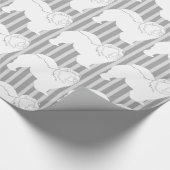 Chow-Chow Packpapier weiß Silhouette grau (Ecke)