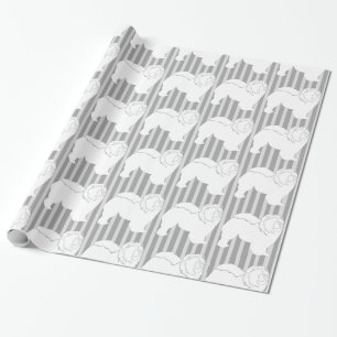 Chow-Chow Packpapier weiß Silhouette grau