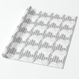 Chow-Chow Packpapier weiß Silhouette grau