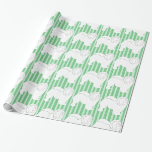 Chow-Chow Packpapier weiß Silhouette grün