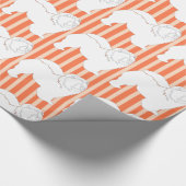 Chow-Chow Packpapier weiß Silhouette orange (Ecke)