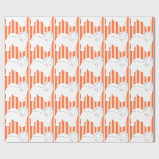 Chow-Chow Packpapier weiß Silhouette orange (Flach)