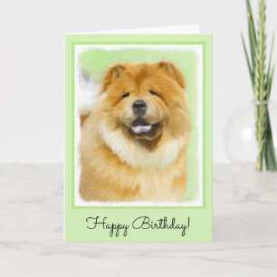 Chow Chow Painting - Cute Original Dog Art Karte