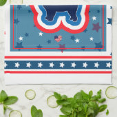 Chow Chow Patriotic rot weiß und blau 4. Juli Geschirrtuch (Gefaltet)