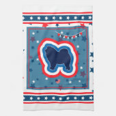 Chow Chow Patriotic rot weiß und blau 4. Juli Geschirrtuch (Vertikal)