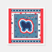 Chow Chow Patriotic rot weiß und blau 4. Juli Serviette (Vorderseite)