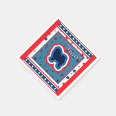 Chow Chow Patriotic rot weiß und blau 4. Juli Serviette (Ecke)