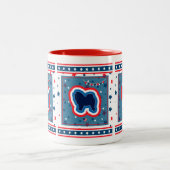 Chow Chow Patriotic rot weiß und blau 4. Juli Zweifarbige Tasse (Mittel)