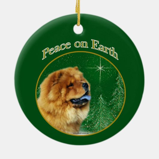 Chow Chow Peace Keramik Ornament (Hinten)
