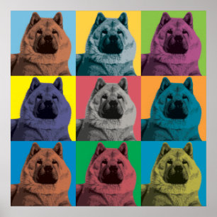 Chow-Chow-Pop-Art-Plakat Poster