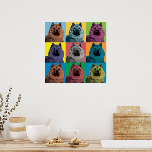 Chow Chow Pop-Art-Poster Poster (Küche)
