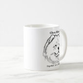 Chow Chow Portrait Black Line Illustration Kaffeetasse (VorderseiteRechts)