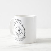 Chow Chow Portrait Black Line Illustration Kaffeetasse (Vorderseite Links)