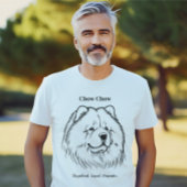Chow Chow Portrait Black Line Illustration T-Shirt