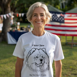 Chow Chow Portrait Black Line Illustration T-Shirt