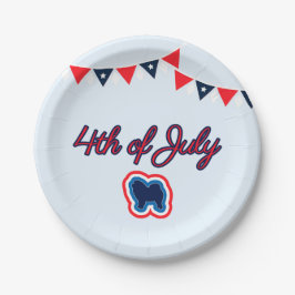 Chow Chow Red White und Blue 4. Juli Artikel Pappteller
