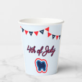 Chow Chow Red White und Blue 4. Juli Pappbecher (Rückseite)