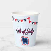 Chow Chow Red White und Blue 4. Juli Pappbecher (Vorderseite)