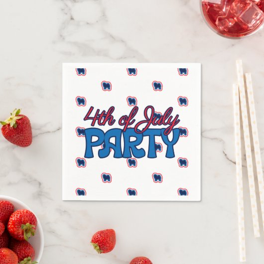 Chow Chow Red White und Blue 4. Juli Serviette (Beispiel)
