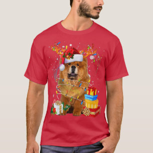 Chow Chow Reindeer Weihnachtsbeleuchtung Merry Xma T-Shirt
