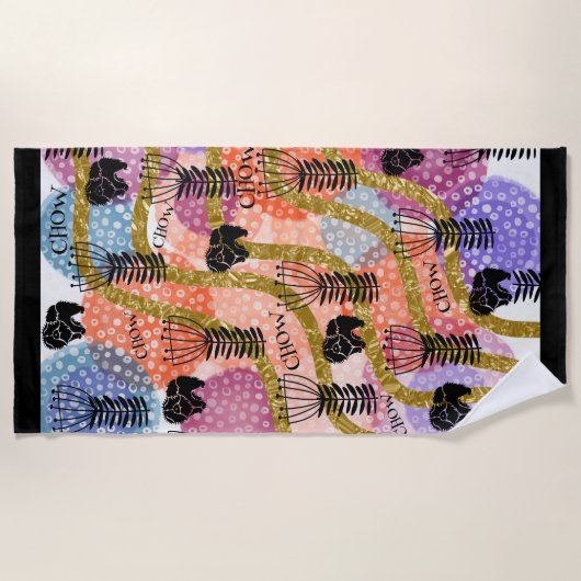 CHOW CHOW RETRO STRANDTUCH (Vorderseite)