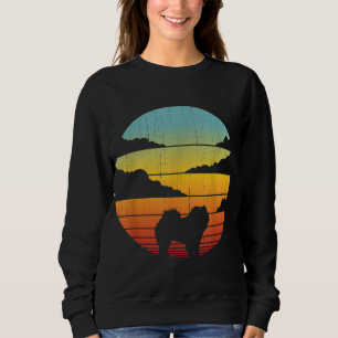Chow Chow Retro Vintager 60er 70er Sunset Hund Lie Sweatshirt