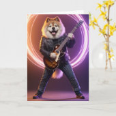 Chow Chow Rock Star Karte (Gelbe Blume)