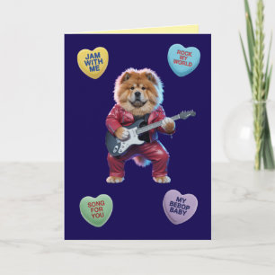 Chow Chow Rocker Valentinstagskarte Feiertagskarte