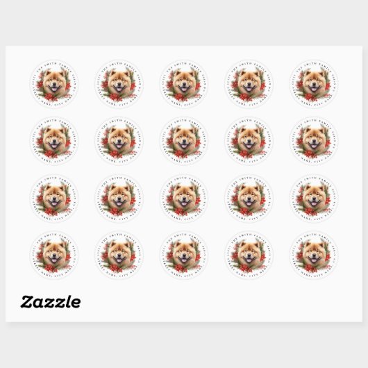 Chow Chow Round Stickers (Blatt)