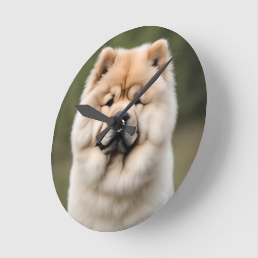 Chow Chow Runde Wanduhr (Winkel)