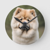Chow Chow Runde Wanduhr (Vorderseite)