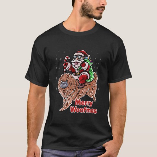 Chow Chow Santa Claus Hat frohe Weihnachts-Dog X M T-Shirt (Vorderseite)