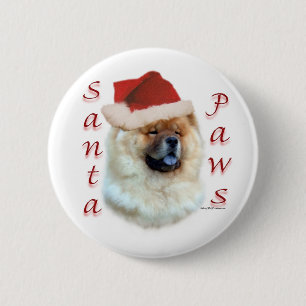 Chow Chow Santa Paws Button