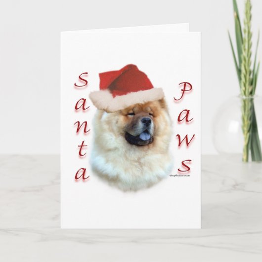Chow Chow Santa Paws Feiertagskarte (Vorderseite)