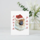 Chow Chow Santa Paws Feiertagspostkarte (Stehend Vorderseite)