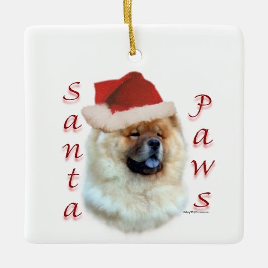 Chow Chow Santa Paws Keramikornament (Vorderseite)