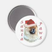 Chow Chow Santa Paws Magnet (Vorderseite/Rückseite)