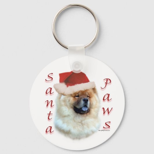 Chow Chow Santa Paws Schlüsselanhänger (Vorderseite)