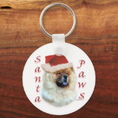 Chow Chow Santa Paws Schlüsselanhänger (Vorderseite)