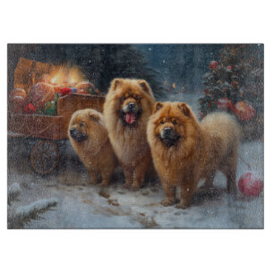 Chow Chow Schnee-Schlitten-Weihnachtsdekoration Schneidebrett